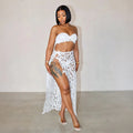 Women Sexy Lace Bikinis Sets Summer Vacation Beach Holiday Swimwears Bra+underwear + Skirts 3-piece Sets Night Club Outfits