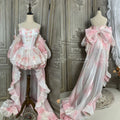 Princess Style Lolita Trailing Dress for Women Spring Summer New Sexy Girl Tube Top Birthday Party Dress Elegant Fluffy Dresses