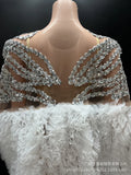Spring Fashion Mesh Shawl Hip Wrap Dress Company Annual Meeting Host Performance Dress Party Vestidos De Noche De Lujo De Fiesta