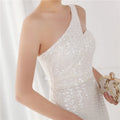 High Quality Women Design Maxi Dress Sexy One Shoulder Sequin Evening Dress Party Night Elegant Long Prom Dress Vestidos