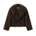 Chic Street Girls Gradient Faux Fur Jacket Women Winter 2026 Fashion Fluffy Fox Fur Coat Female Luxury Outerwear