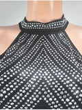 Sexy vintage Black mini Rhinestone Summer Dress Women Elegant Evening Dresses Woman Bodycon Club Birthday Party Dress Vestidos