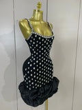 Women Luxury Diamonds Sleeveless Bodycon Bandage Mini Dress High Street Celebrate Evening Prom Club Elegant Birthday Party Dress