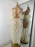 Women Mesh Lace Sexy Openback Two Pieces Sequins Floor-Length Outfit Night Club Skirt Suits Dancer Singer Performance Costume