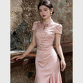 Olive Girl Romantic Qipao for Garden Wedding 2026 Fairycore Photoshoot Everyday Wear S-XXL XS-3XL Plus Size Romantic Garden Party Editorial Not Costume Qipao Cheongsam Chinese Dress Chinese Heritage Fashion Women