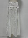 Beach Holiday Skirt Suit for Women Folds Tube Top High Waist Spliced Lace Long Skirt White Two Piece Set Female New
