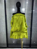 Women Puff Sleeve Sexy Slash Neck Off the Shoulder Bodycon Ball Gowns Mini Dress Nightclub Party Birthday Outfit