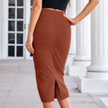 Winter Office Brown Mid Calf Button Bandage Pencil Skirt Long Bodycon Women Split Wholesale XL High Quality Club Skirt