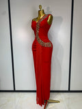 Women Sexy Off Shoulder Shining Diamond Bodycon Bandage Dress 2026 Celebrity Elegant Evening Luxury Club Party Dresses