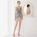 Elegant Women Short Evening Dress Sexy Straps Sequin Slim Bodycon Party Dresses Black Gold Female Vestidos De Soiree