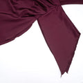 Chic Burgundy Long Sleeve Midi Dress for Women High Neck Slim Ruched Asymmetrical Skirt for Business Social Events