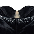 Luxury Woman Evening Dress Sparkle Heartbeat Velvet Diamonds Maxi Dress Gown Celebrities Outfits With Rhinestones Glove