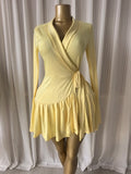 Women Tie Dye Print Flare Long Sleeve Wrap V-neck with Sashes Ruffle Dress 2026 Elegant Vacation Party Birthday Dresses