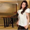 Vintage Women Satin Solid Jacket Puff Short Sleeve Single Breasted Waist Top Fashion All-match Retro 2026 Spring Summer Coat