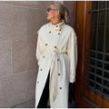Detachable Triangle Shawl Long Puffer Coat Stand Collar Waist Tie Belt Button Solid Loose Women Coats 2026 Winter Commute Outfit