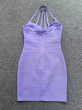 Black Purple Spaghetti Strap Women Mini Bandage Dress Bodycon Sexy Bodycon Party Club Dress XL Classic Vestido