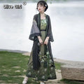Olivegirl Song Dynasty Hanfu Summer Women's Clothing 2026 Embroidered Flower Coat Changgan Temple Strap Vest Spinning Skirt
