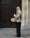Women Oatmeal Soft Suede Stand Collar Snap Button Pocket Jackets Long Sleeve Coats Autumn Daily Office Party Chic Outerwear 2026