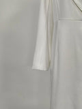 Minimalist Office Dress for Women Notched Colalr Long Sleeve High Waist Slimming Split Design Solid Dresses Female
