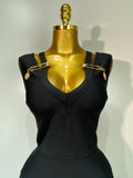 Women Black Elegant Bandage Dress Sexy Sleeveless Bodycon Evening Party Club Luxury Birthday Dress Wedding Guest Gown