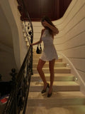 Fashion Polka Dot Dress Vintage High Waist Sleeveless Backless Neck Lace-up Dress Sexy Party Luxury Women Dresses Y2k