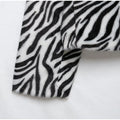 Women Chic Zebra Print Faux Fur Cropped Jacket Lapel Collar Single Breasted Warm Short Coat Autumn Winter Fashion Street Jackets