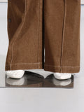 Fashion 2 Piece Set for Women Stand Neck Long Sleeve Spliced Bow Top High Waist Patchwork Button Pant Suit Female Autumn New