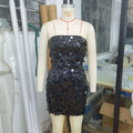 Sexy Sequin Mini Dress Metallic Shiny Glitter Party Dress Women Clothes Sparkling Evening Gown for Parties and Night Out