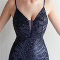 Women Strap Party Maxi Dress Sexy V Neck Evening Dress Celebrity Purple Sequin Dress Long Prom Formal Occasion  Dress