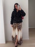 Womens Black Sequin Puffer Coat Zip Up Stand Collar Pockets Warm Jacket Fall Winter Party Club Streetwear Trendy Lady Cozy Wear