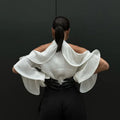 Solid Spliced Button Loose Shirts for Women Lapel Long Sleeve Temperament Minimalist Shirts Female Fashion