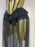 New Sexy Sparkly Rhinestone Mesh Backless See Through Bodysuits Dress Women Eveing Party Nightclub Bar Stage Performance Costume