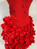 Elegant Cute Pearl Beaded Flower Sexy Strapless Bodycon Mini Bandage Dress Celebrate Eveing Party Birthday Cocktail Wedding Wear