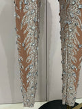 Luxury Stage Outfit Women Celebrate Evening Birthday Party Nightclub Dance Sexy Sparkly Rhinestones Sleeveless Sheath Jumpsuit