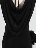 Sexy Bodycon Evening Maxi Dress for Women Halter Sleeveless High Waist Spliced Sequined Backless Ceremony Dresses Female New