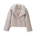 Chic Street Girls Gradient Faux Fur Jacket Women Winter 2026 Fashion Fluffy Fox Fur Coat Female Luxury Outerwear
