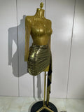 Women Sparkly Rhinestone Birthday Evening Party Nightclub Team Stage Show Costume Sexy Mesh See Through Long Sleeves Mini Dress