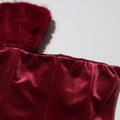 Solid Patchwork Diamonds Designer Dresses For Women Round Neck Splicing Gloves High Waist Mini Chic Dress Female