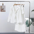 Women Solid Lapel Neck Top Pant Suit Set Elegant Full Sleeve Single Breasted Slim Coat Leg Loose Pants Suit Lady New Chic Sets