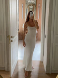 Sexy Knitted Suspender Dress For Women Summer Plunge Slim Long Dress High Waist Elegant Rib Knit Dress Vacation Clothes