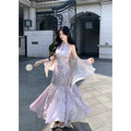 Olivegirl Sexy Fish-tail Dress Sweet 2026 Chinese-Style Wraparound Women's Qipao Jacquard Dresses Elegant Sweet Cardigan Coat