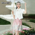 Olive Girl Red Embroidered Ma Mian Skirt for Ren Faire 2026 Garden Wedding Fairycore Photoshoot Everyday Wear S-XL XS-3XL Plus Size Hand Embroidered Dramatic Silhouette Romantic Garden Party Editorial Not Costume Chinese Heritage Fashion Women