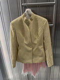 Women Light Beige Faux Croc Two‑piece Suit Set Matching Skirt Co‑ord Chic Leather Texture Office Business Autumn Street Outfits