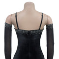 Luxury Woman Evening Dress Sparkle Heartbeat Velvet Diamonds Maxi Dress Gown Celebrities Outfits With Rhinestones Glove