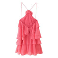 Women Sleeveless Cascading Ruffles Smock Big Swing Dress  Birthday Vacation Street Summer Party Dresses Vestidos