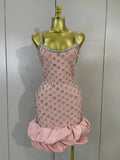 Women Luxury Diamonds Sleeveless Bodycon Bandage Mini Dress High Street Celebrate Evening Prom Club Elegant Birthday Party Dress