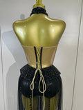New Sexy Sparkly Rhinestone Mesh Backless See Through Bodysuits Dress Women Eveing Party Nightclub Bar Stage Performance Costume