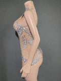 New Lady Slim Club Party Dresses Mesh Diamonds Spaghetti Strap Birthday Clothes Women Glitter Sling Party Dress