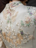 Elegant Female Qipao Dress Retro Mandarin Collar Cheongsam Sexy Mermaid Evening Party Dress Applique Vestidos De Festa