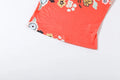 Floral Print Lace-Up Hollow Stand Collar Short Sleeve T-Shirts+Skinny Wrap Hip Crop Pants Woman Sexy Fashion Suits